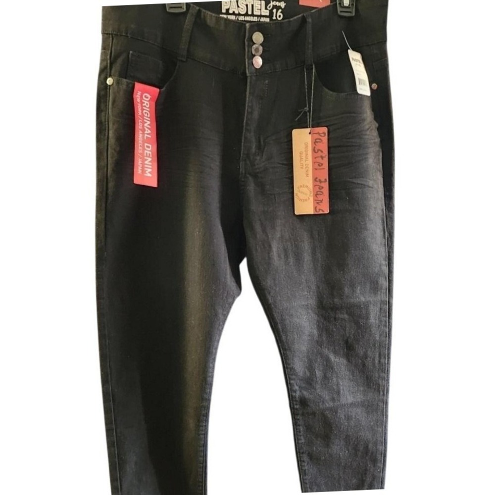 NEW Pastel‎ Womens Curvey Classic Black Modern Skinny Jeans, 16